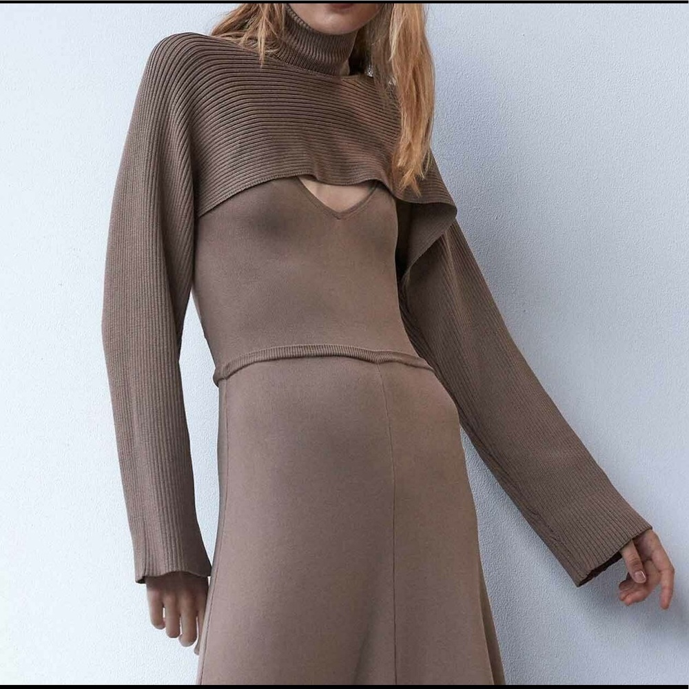 Zara Dupe: Knit Arm Warmers Cropped Sweater